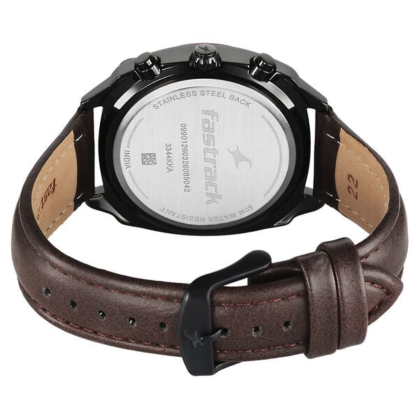 Fastrack Gelato Black chronograph watch with Chocolate dial for Guys - image number 5