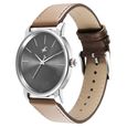 Fastrack Stunners Quartz Analog Grey Dial Brown Leather Strap Watch For Guys - image number 2