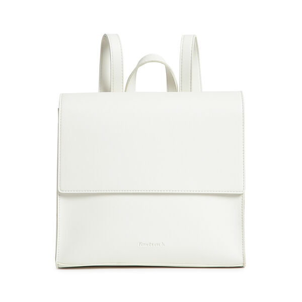 Fastrack White Boxy Backpack for Women | Stylish Backpack for Girls, Ladies, Women�| Spacious Bag made with High Quality Faux Leather | College Everyday Backpack (White) - image number 0