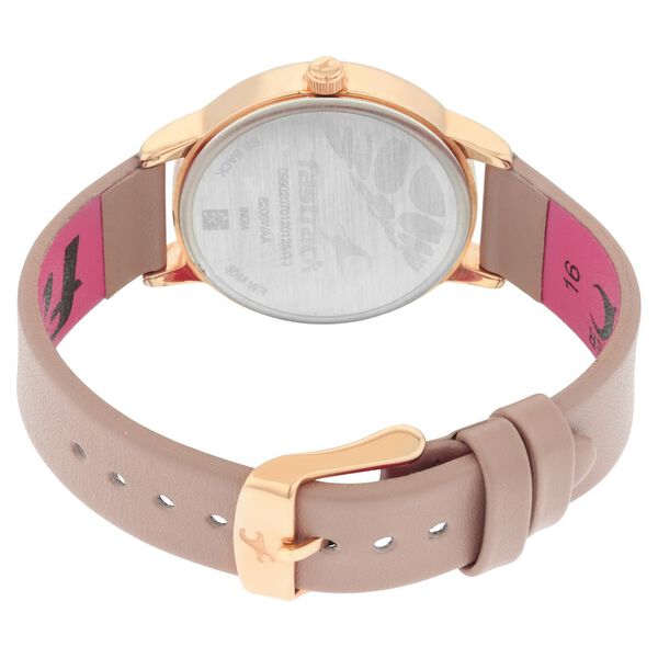 Fastrack Ruffles Quartz Analog with Date Pink Dial Leather Strap Watch for Girls - image number 5