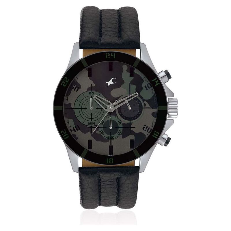 Buy Online Fastrack Quartz Chronograph Multicoloured Dial Leather