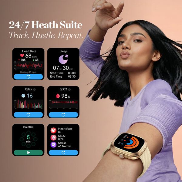 Fastrack Ryz Women Smartwatch with 1.72" Super Ultra VU Display, Dynamic 60Hz Refresh Rate, Functional Crown, AI Voice - image number 6