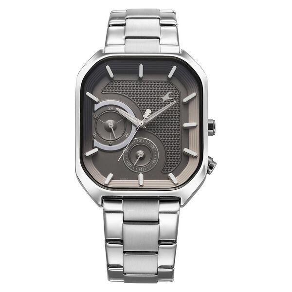 Fastrack Groove Multifunction Anthracite Dial Metal Strap Guy's Watch with Lume indices - image number 0