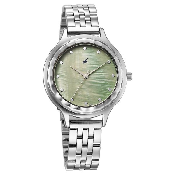 Fastrack Stunners X Quartz Analog Green Dial Stainless Steel Strap Watch For Girls - image number 1