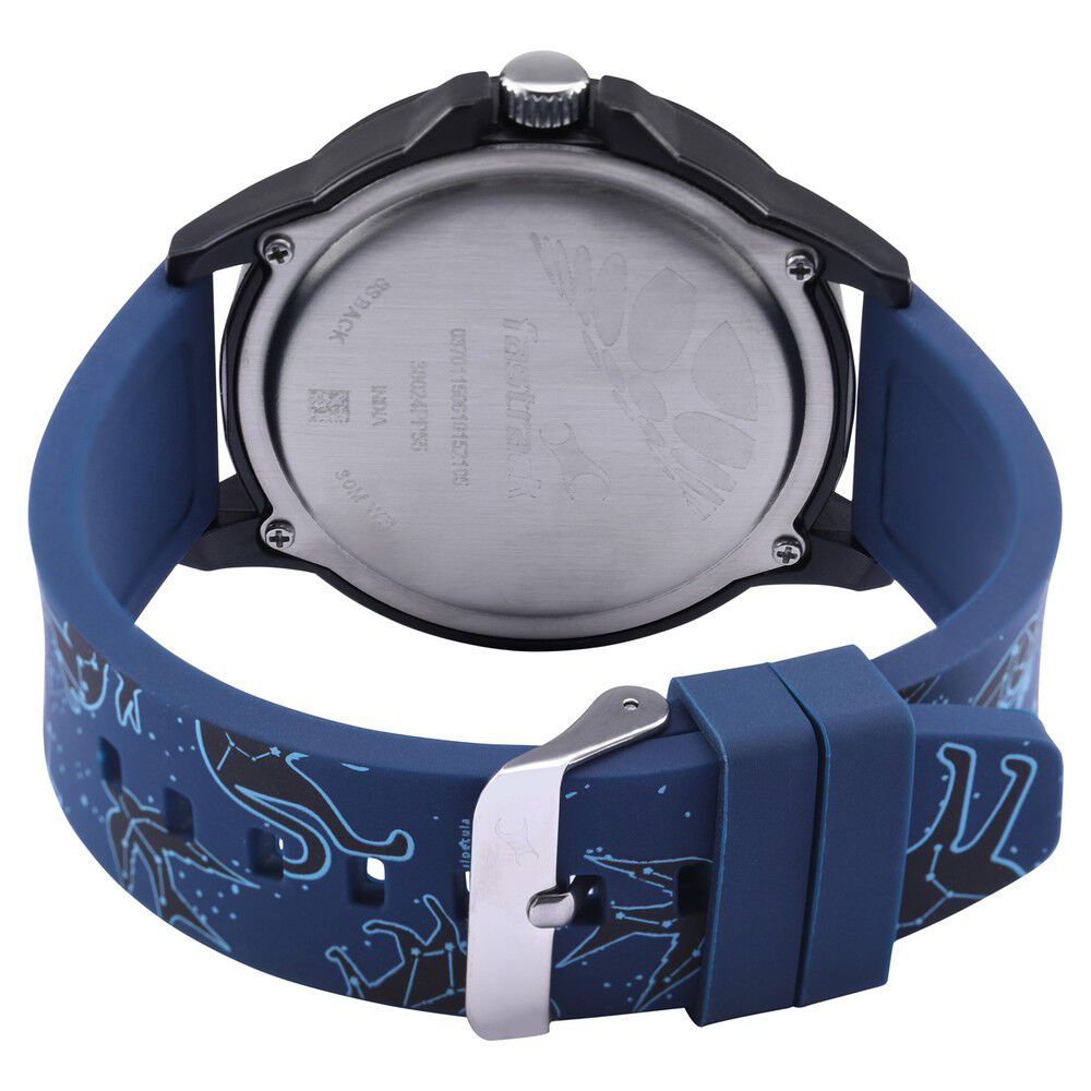 Buy Online Fastrack Space Rover Quartz Analog Blue Dial Silicone Strap Unisex Watch 38024pp55 p Fastrack