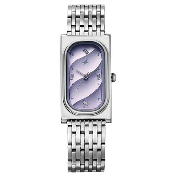 Fastrack Gelato silver analog bracelet watch with Black currant dial for Girls
