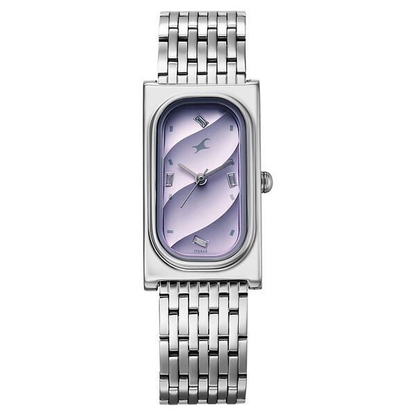 Fastrack Gelato silver analog bracelet watch with Black currant dial for Girls - image number 0
