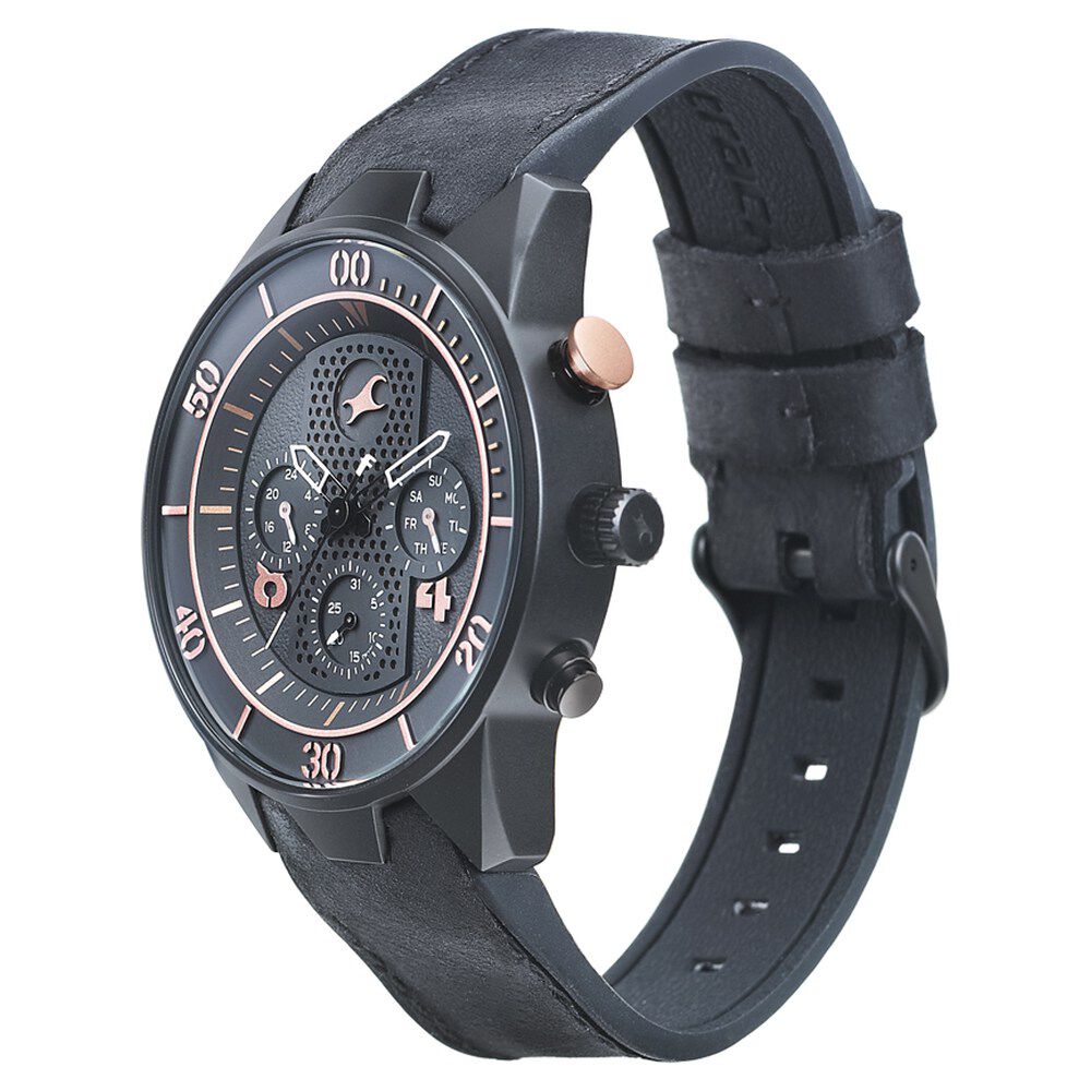 All nighters black dial leather strap watch outlet