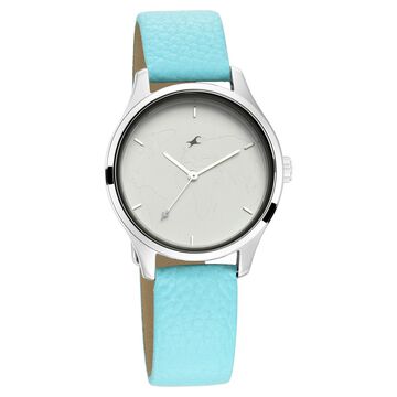 Fastrack Tripster Quartz Analog White Dial Leather Strap Watch for Girls
