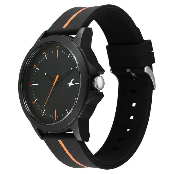 Fastrack Tees Urbanique Quartz Analog Black Dial Silicon Strap Watch For Unisex - image number 2