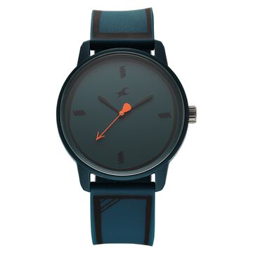 Fastrack Zine Quartz Analog Green Dial Green Silicone Strap Watch For Guys