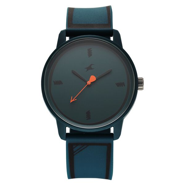 Fastrack Zine Quartz Analog Green Dial Green Silicone Strap Watch For Guys - image number 0