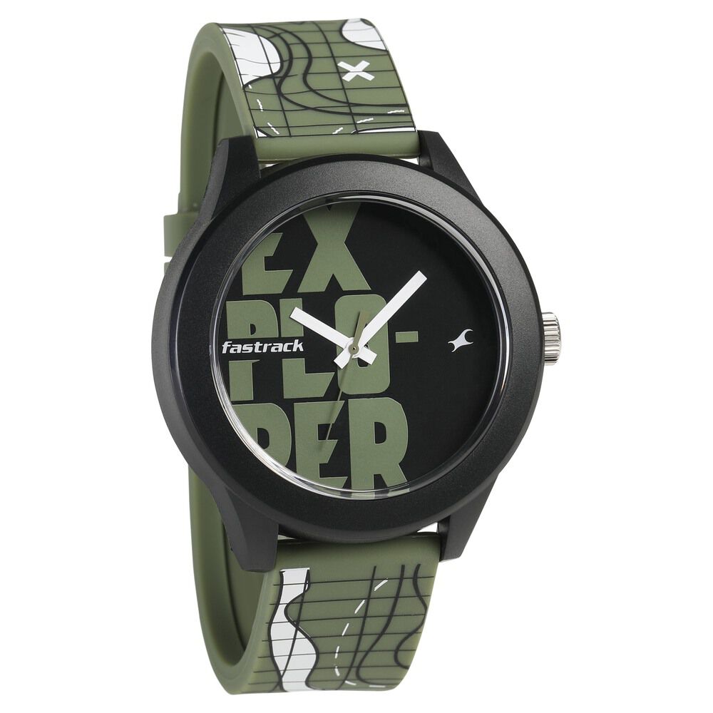 Fastrack Quartz Analog Black Dial Silicone Strap Watch for Unisex