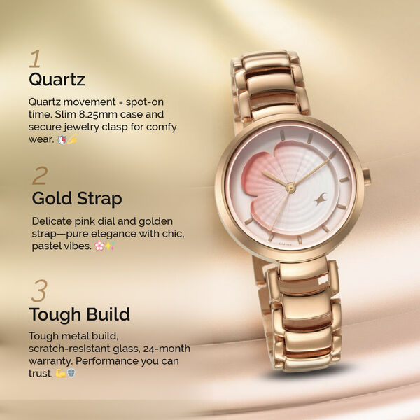 Fastrack Uptown Retreat Quartz Analog Pink Dial Metal Strap Watch for Girls - image number 1