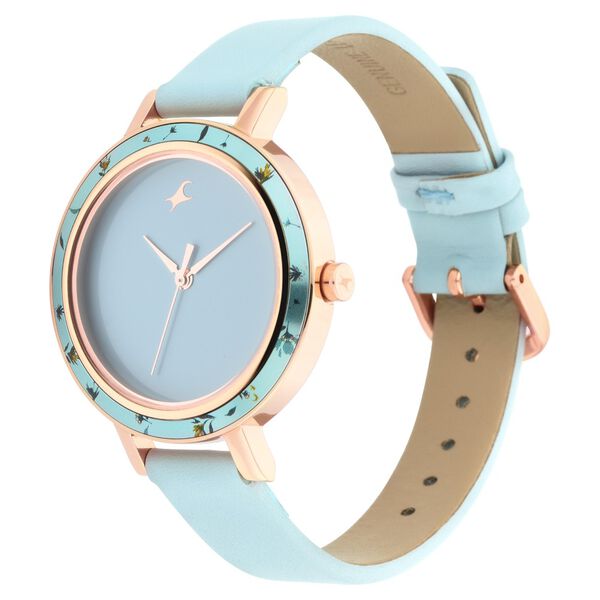 Fastrack Paint Me Quartz Analog Blue Dial Leather Strap Watch for Girls - image number 2