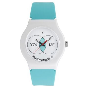 Fastrack Valentine Quartz Analog White Dial Silicone Strap Unisex Watch