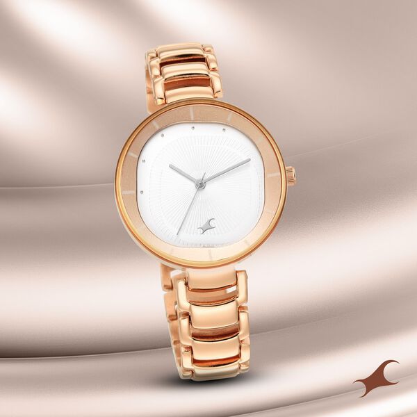 Fastrack Style Up Quartz Analog Silver Dial Metal Strap Watch for Girls - image number 0