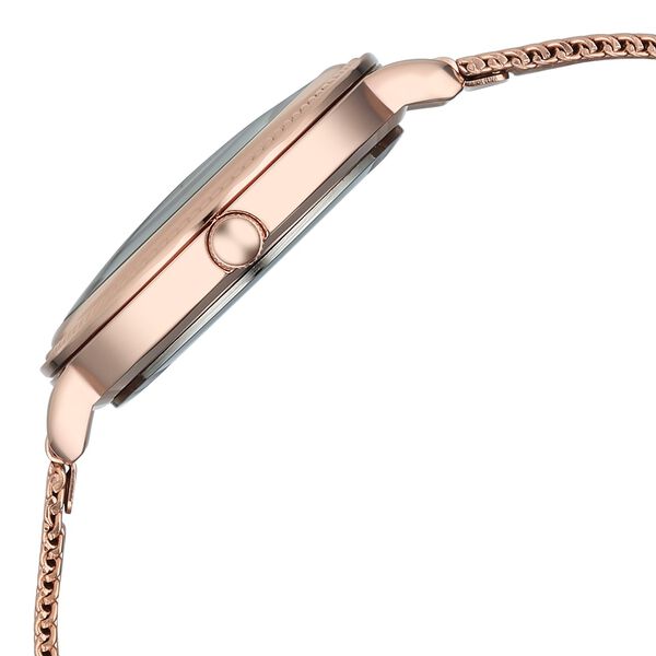 Fastrack Stunners Quartz Analog Blue Dial Rose Gold Stainless Steel Strap Watch For Girls - image number 4