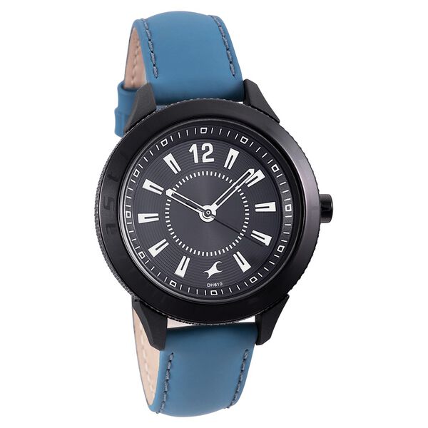 Fastrack Quartz Analog Black Dial Leather Strap Watch for Girls - image number 0