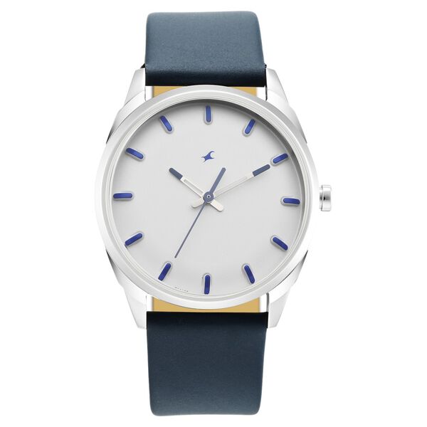 Fastrack After Dark White Dial Leather Strap Watch for Guys - image number 2