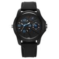 Fastrack Dual Time Quartz Analog Black Dial Silicone Strap Watch for Guys - image number 0