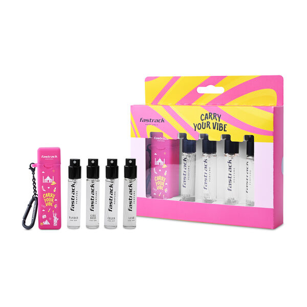 Fastrack Discovery Perfume for Women | Best for travel & for gift | 8 ml x 4 Premium Scents- Girl Boss, Lush, Celeb & Wander | Fresh & Woody | 32 ml - image number 3