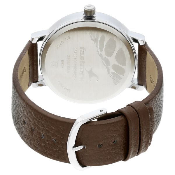 Fastrack Fundamentals Quartz Analog Grey Dial Leather Strap Watch for Guys - image number 4
