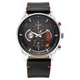 Fastrack Opulence Sun Moon Chronograph Black Dial Black Leather Strap Analog Quartz Watch For Guys - image number 1