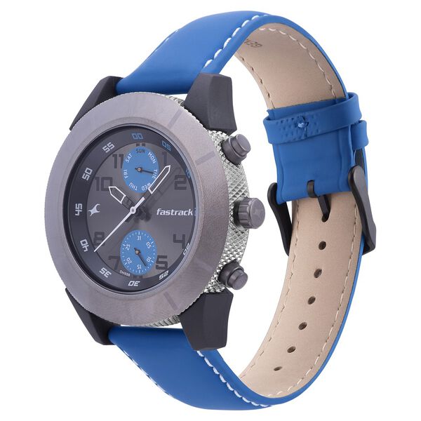 Fastrack Modular Quartz Analog Anthracite Dial Leather Strap Watch for Guys - image number 2