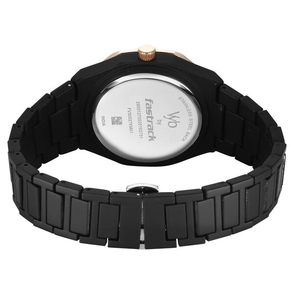 Fastrack Vyb Hustler By Fastrack Quartz Analog Black Dial Black Metal Strap Watch For Guys - image number 6