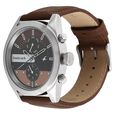 Fastrack All Nighters Quartz Multifunction Brown Dial Leather Strap Watch for Guys - image number 1