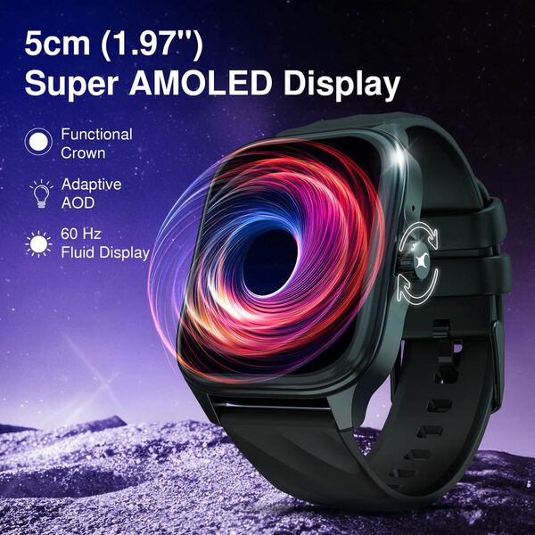 Fastrack New Astor FS1 PRO Smartwatch, Large Super AMOLED Display 5 CM AOD, NextGen Chipset lag Free & Fast Experience - image number 1