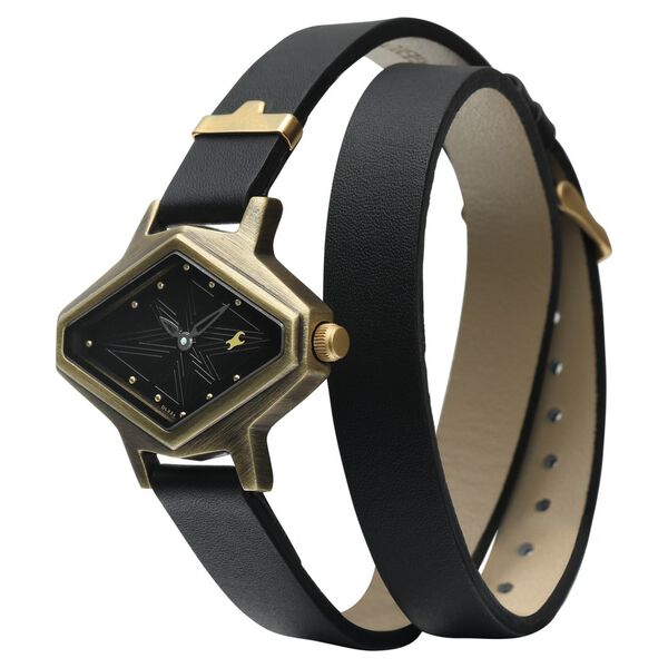 Fastrack Wonder Woman Quartz Analog Black Dial Leather Strap Watch for Girls - image number 3