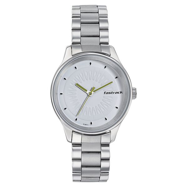 Fastrack Quartz Analog White Dial Stainless Steel Strap Watch for Girls - image number 1