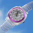 Fastrack Bare Quartz Analog Skeleton Unisex Watch With Anthracite Dial And Translucent Plastic Strap