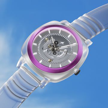 Fastrack Bare Quartz Analog Skeleton Unisex Watch With Grey Dial And Translucent Plastic Strap