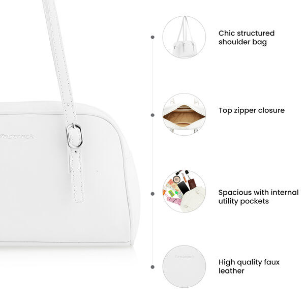Fastrack Spacious Shoulder Bag in White - image number 7