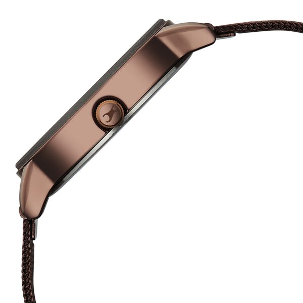 Fastrack Style Up Quartz Analog Brown Dial Brown Colour Stainless Steel Strap Watch For Girls - image number 3