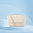 Fastrack Quilted Sling Bag in White with Chain Detailing - image number 0
