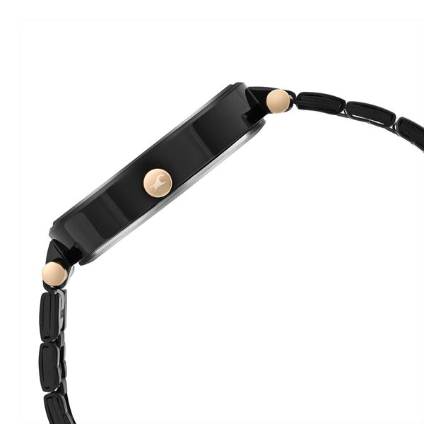 Fastrack MetaWe Quartz Analog Black Dial Stainless Steel Strap Watch For Girls - image number 3