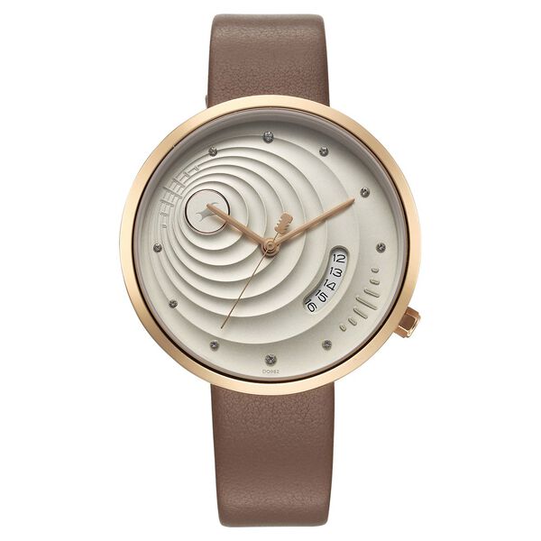 Fastrack Groove Quartz Analog with Date Grey Dial Girls Leather Watch - image number 0