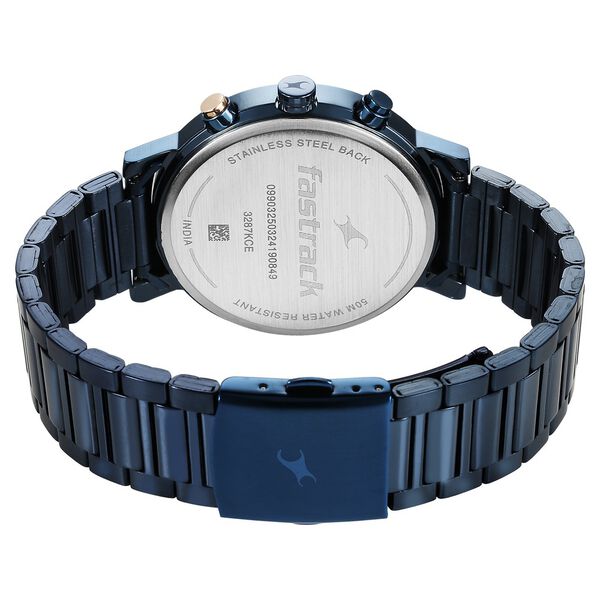 Fastrack Tick Tock Quartz Analog Blue Dial With Blue Stainless steel Strap Watch for Guys - image number 4