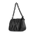 Fastrack Pleat-Quilted Satchel with Acetate Chain Handle in Black - image number 2
