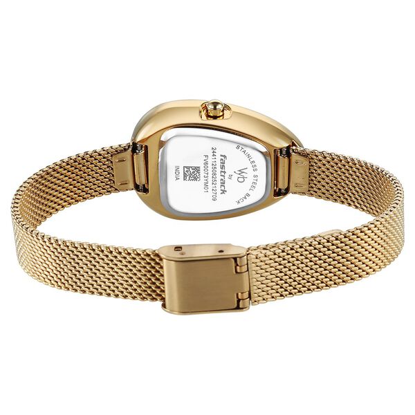 Vyb Prodigy By Fastrack Quartz Analog Green Dial Golden Stainless Steel Strap Watch For Girls - image number 6