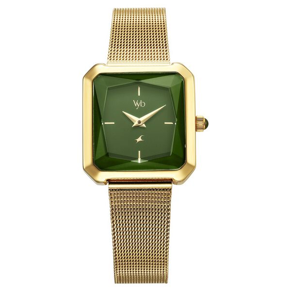Fastrack Vyb Flare Quartz Analog Green Dial Stainless Steel Strap Watch for Girls - image number 1