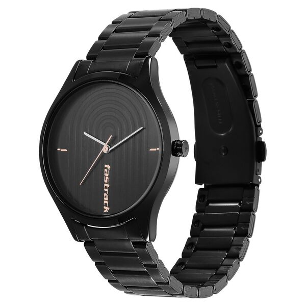 Fastrack Style Up Quartz Analog Black Dial Stainless Steel Strap Watch for Guys - image number 3