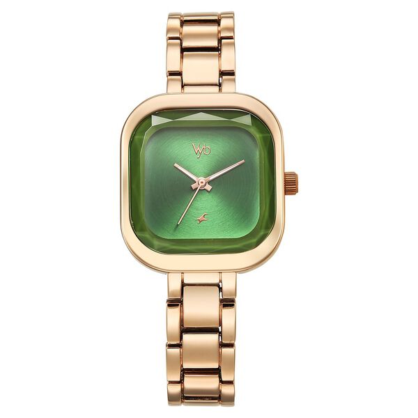 Fastrack Vyb Manifester Quartz Analog Green Dial Metal Strap Watch For Girls - image number 1