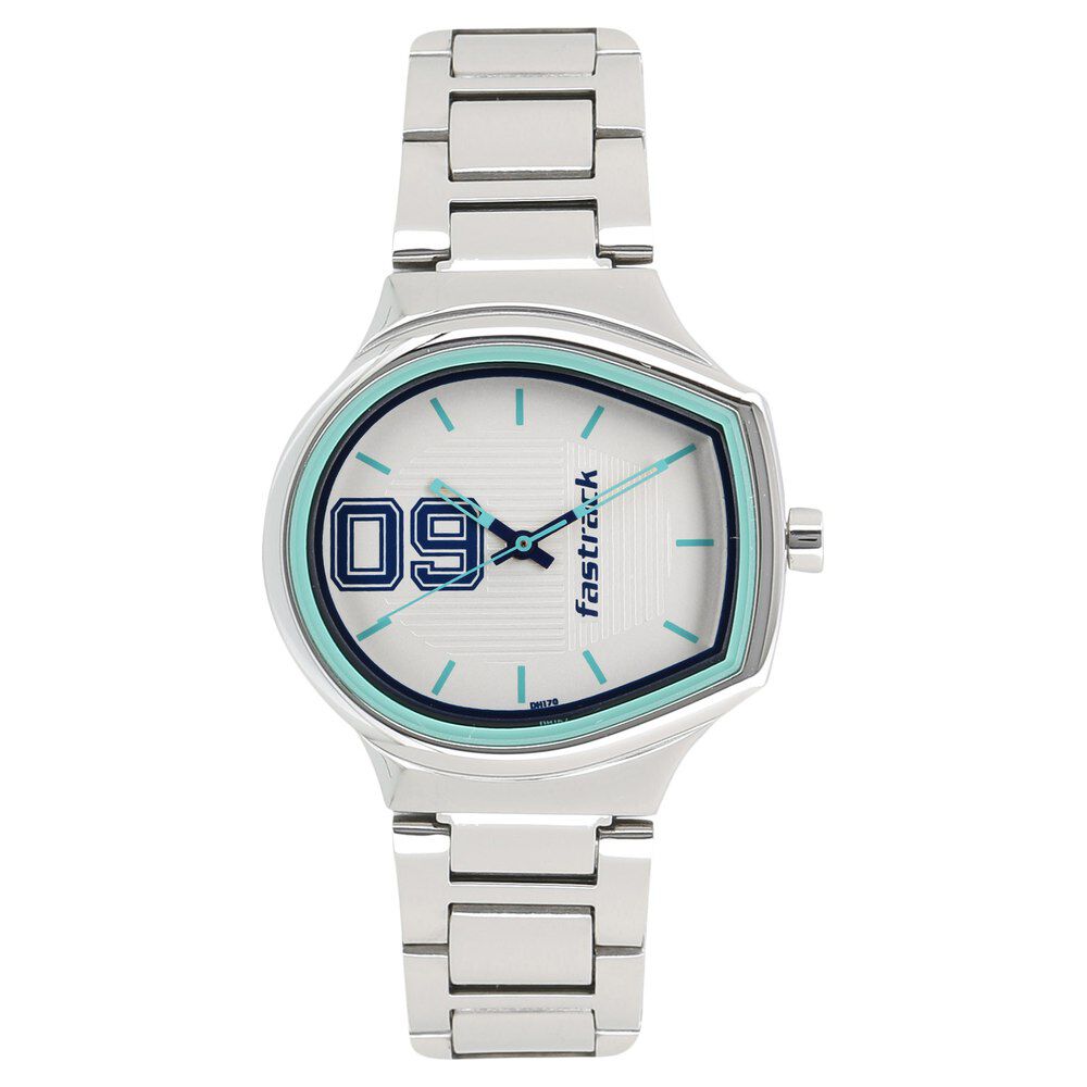 Fastrack Varsity Quartz Analog White Dial Stainless Steel Strap