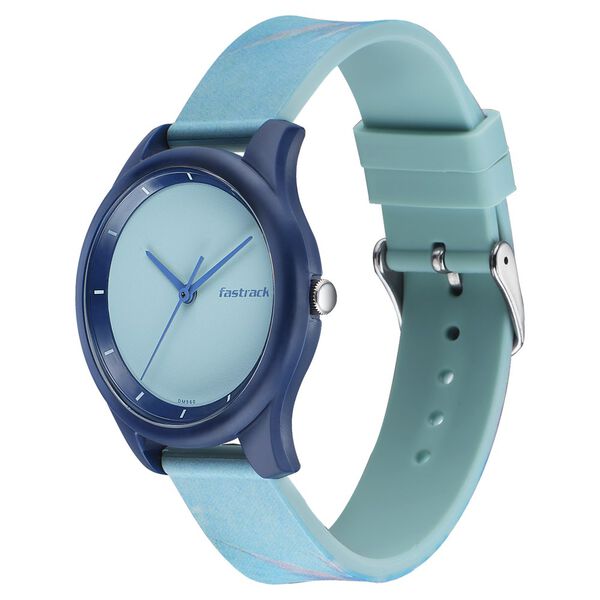 Fastrack Tie & Dye Quartz Analog Blue Dial Silicone Strap Watch for Girls - image number 2