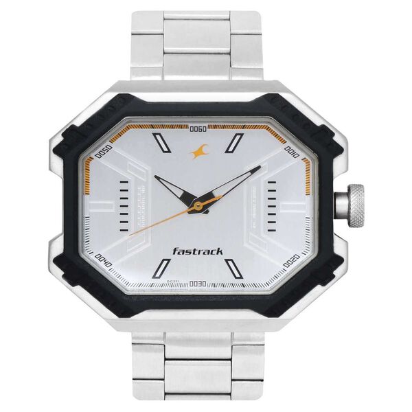 Fastrack Quartz Analog Silver Dial Metal Strap Watch for Guys - image number 0